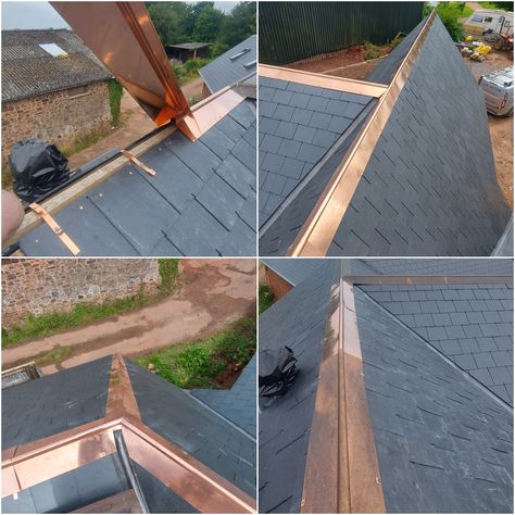 Our Copper Roof Ridges are the perfect addition to your roof. Not only do they look pleasing, they also have structural benefits too! Copper ridges mean when it rains a small amount of copper will be washed down the roof, which will help stop moss and algae building up on the roof, keeping your roof clean and new looking for years For more information, please head to: www.metal-guttering.co.uk/ridges-valleys #copper #copperroofing #bespoke #tiling #rain #roofing #newbuild #designideas #ridge Copper Roofing, Exterior House Renovation, Victorian Porch, Copper Roof, Roof Cleaning, Victorian House, House Renovation, When It Rains, She Shed