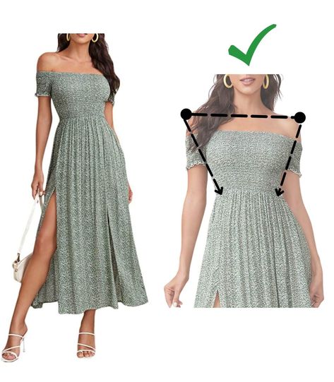 Can Broad Shoulders Wear Off Shoulder Outfits? Dresses For Muscular Women, Off Shoulder Jewelry Ideas, Off Shoulder Dress Poses, Broad Shoulder Women Dresses, Broad Shoulder Women Outfits, Cold Shoulder Outfit, Hourglass Outfits, Shoulder Jewelry, Broad Shoulders