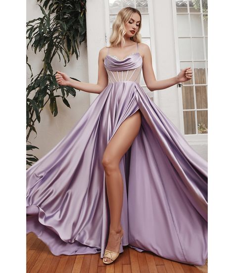 Satin Cowl Neck Dress, Satin Prom Dresses, Cinderella Divine, Prom Dress Ideas, Perfect Legs, Stunning Prom Dresses, Best Prom Dresses, Junior Prom, Couture Candy