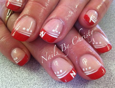 Nebraska Huskers Nails Nebraska Nails Football Season, Husker Football Nails, Husker Nails Nebraska, Nebraska Football Nails, Nebraska Nails Designs, Nebraska Husker Nails, Husker Nails Designs, Nebraska Nails, Husker Nails