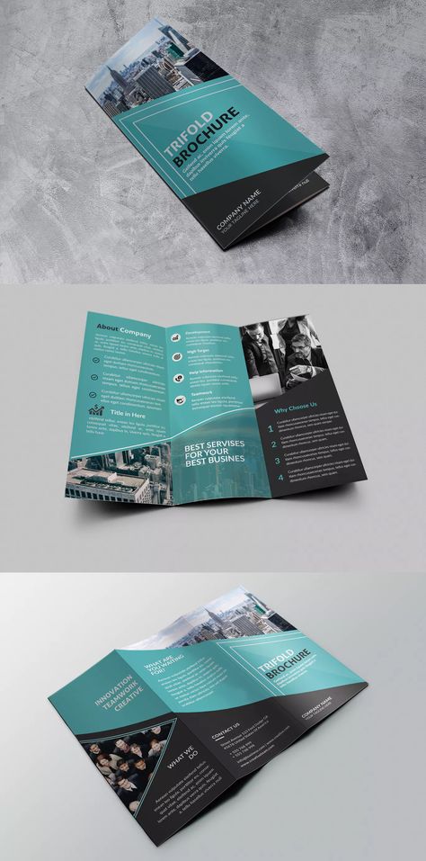 Best Business Tri-Fold Brochure Template PSD • Download Graphic Design Magazine, Brochure Graphic, Brochure Examples, Brochure Psd, Poster Sport, Brochure Design Creative, Business Brochure Design, David Carson, Brochure Design Layout