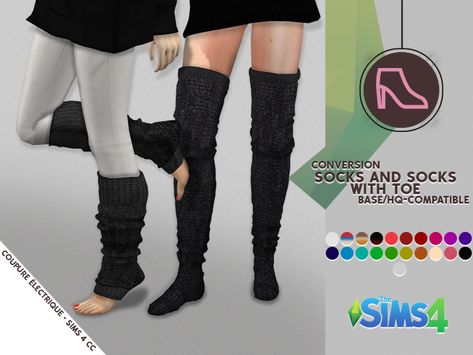 sims 4 cc custom content socks // SOCKS AND SOCKS WITH TOE - REDHEADSIMS - CC // legwarmers Sims 4 Socks Cc, Sims 4 Socks, Ts3 To Ts4, Die Sims 4, Sims 4 Cc Skin, Sims 4 Mm, Sims Four, Sims4 Clothes, Sims 4 Update