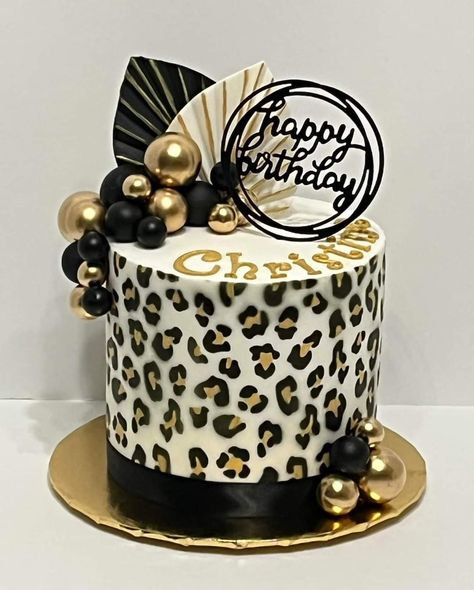 Leopard Cake Birthday, 42nd Birthday Cake, Animal Print Birthday Cake, Leopard Birthday Cake, Leopard Print Birthday Cake, Cheetah Birthday Cakes, Animal Print Cupcakes, Cheetah Print Cakes, Black And Gold Birthday Cake