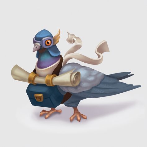 ArtStation - The Perfect Postman — Pigeon, Olga Gracheva Pigeon Drawing Reference, Postman Character Design, Pigeon Character Design, Pigeon Reference, Pigeon Character, Pigeon Drawing, Pigeon Illustration, Pigeon Art, Cute Pigeon