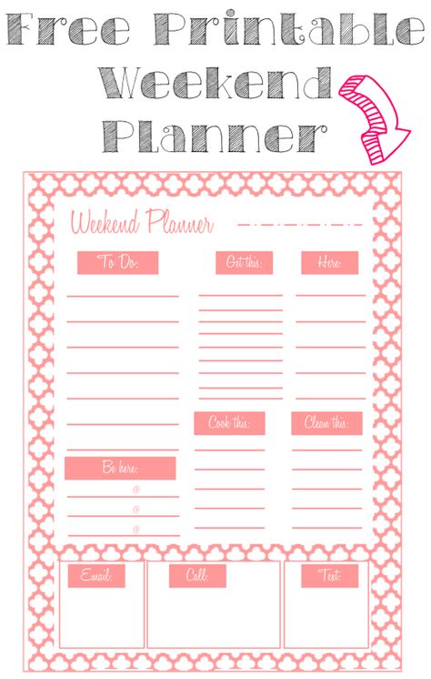 Weekend Planner, free printable planner   {via rnlMusings} Printable Itinerary Free, Weekend Planner, Weekend Planner Template, Weekend Schedule Template, A5 Weekly Planner Printable Free, Weekly Vertical Planner Free Printable, Homework Planner, Goal Journal, School Binder