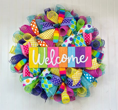 Rainbow wreath diy