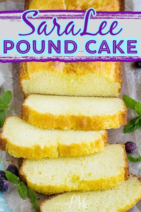 SARA LEE POUND CAKE an easy copycat recipe that is moist & tender. #cake #poundcake #poundcakerecipe #poundcakepaula #dessert #callmepmc Sara Lee Pound Cake Recipe, Sara Lee Pound Cake, Classic Pound Cake Recipe, Easy Lemon Cake Recipe, Lemon Cake Mix Recipe, Best Pound Cake Recipe, Homemade Pound Cake, Lemon Yogurt Cake, Lemon Cake Easy