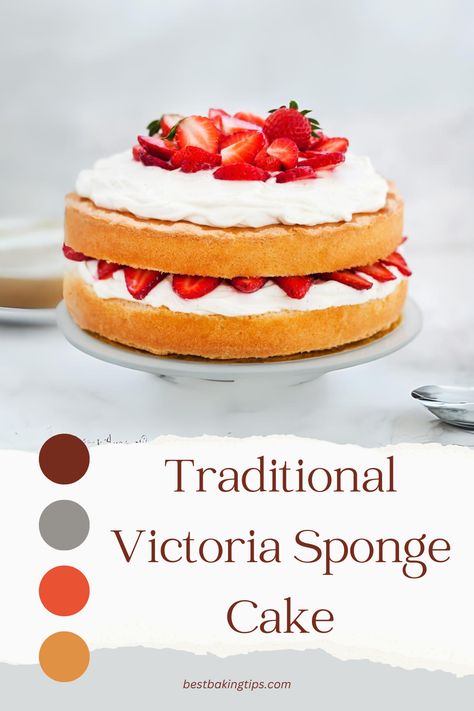 Transport yourself to the past with a classic Victoria Sponge cake! 🍰🍓 Soft, fluffy, and filled with sweet strawberry jam—a timeless treat! #VictoriaSponge #ClassicBaking #SweetTreats Sponge Cake Decoration, Ic Recipes, Victoria Sponge Cake, Sponge Cake Recipes, Victoria Sponge, Classic Cake, Homemade Treats, Strawberry Jam, Sponge Cake