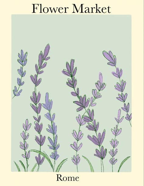 Rome Poster, Lavender Flower, Lavender Flowers, Flower Market, Sale Poster, Rome, Lavender, Pastel, Marketing