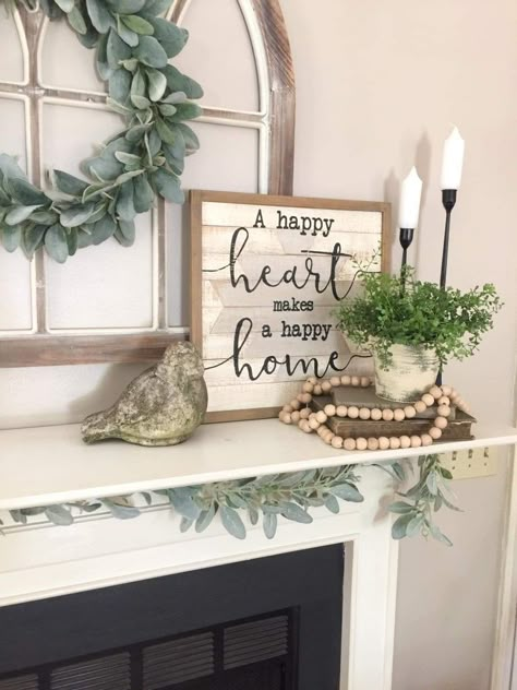 Farmhouse Tv Mantle Decor, Fireplace Decor With Mirror Mantle Ideas, Farmhouse Hobby Lobby Decorating Ideas, Dining Room Mantle Decor, Tabbaco Basket Decor Ideas, Spring Fireplace Mantle Decor With Tv, Spring Farmhouse Mantle Decor, Rustic Farmhouse Fireplace Decor, Fireplace Mantle Decor Ideas Everyday