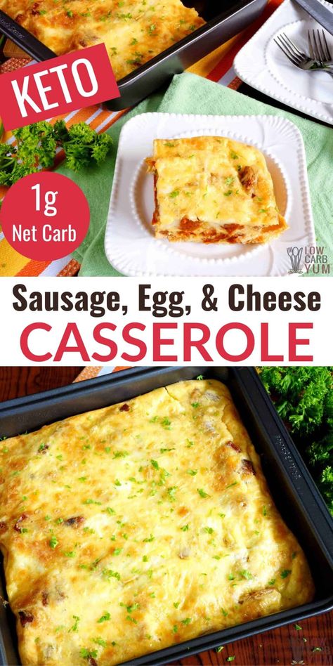 Keto Egg Casserole, Easy Keto Breakfast Casserole, Sausage Egg And Cheese Casserole, Keto Breakfast Casserole, Egg And Cheese Casserole, Casserole Low Carb, Sausage Egg Casserole, Low Carb Breakfast Casserole, Easy Keto Breakfast