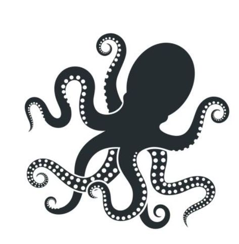 Octopus Silhouette, Octopus Tattoos, Art Of Living, Pottery Painting, Octopus, Tatting, Cool Designs, Doodles, Arts And Crafts