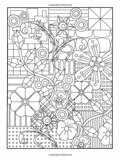 4 Books Flowers, Color Drawing, Flower Abstract, Dover Publications, Adult Colouring Pages, Book Flowers, Colouring Printables, Adult Coloring Book Pages, Doodle Coloring