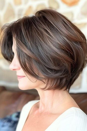 Choppy Bob Haircuts For Thick Hair, Wedge Bob Haircuts, Hair Side View, Wedge Haircuts, Graduation Hair, Graduated Bob Haircuts, Wedge Haircut, Short Wavy Haircuts, Graduated Bob