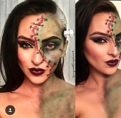 The Bride of Frankenstein Halloween #makeuplook by @iluvcinthya /Instagram/ Bride Of Frankenstein Makeup, Frankenstein Makeup, Bride Of Frankenstein Halloween, Bride Of Frankenstein Costume, Makeup Zombie, The Bride Of Frankenstein, Cool Halloween Makeup, Theatrical Makeup, Frankenstein Halloween