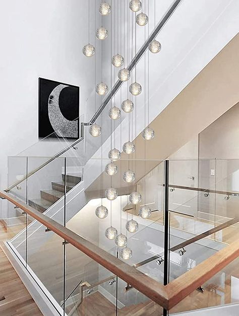 Stairwell Light Fixture, Chandelier Dimensions, Magic Decor, High Ceiling Lighting, Big Chandelier, Decorative Ceiling Lights, Entryway Chandelier, Chandelier Living Room Modern, High Ceiling Living Room