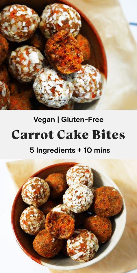 Carrot Cake Bites, Healthy Snack Packs, Spring Snacks, Gluten Free Carrot Cake, Healthy Snacks To Buy, Vegan Snack Recipes, Snacks Easy, Cake Bites, Easy Clean Eating