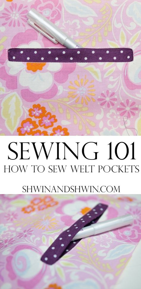 Welt Pockets || Sewing 101 || Shwin&Shwin Pocket Styles, Pocket Sewing, Sewing Pockets, Sewing Courses, Sewing 101, Top Sewing Pattern, Sewing Class, Love Sewing, Sewing Gifts