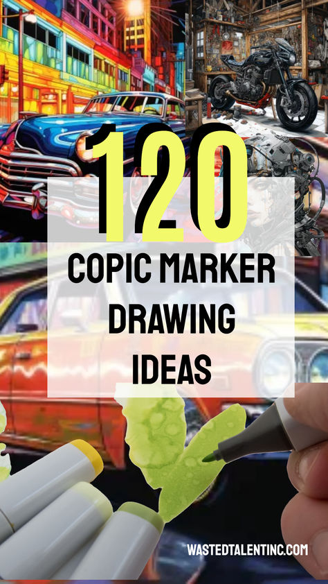 In this article, I have curated 120 Copic Marker Drawing Ideas nobody else has! Get the most original ideas, see an example image (or reference photo), a summary description, estimated skill level, some of the benefits of each drawing, and some additional tips. Whether you’re a beginner or an experienced artist, these ideas will keep you occupied and entertained.
Feeling excited yet? Wait until you dive into these Copic drawing ideas that cater to various skill levels, and artistic styles. Alcohol Marker Landscape, Simple Marker Art, Copic Marker Art Ideas, Things To Draw With Markers, Alcohol Markers Art Ideas, Marker Art Ideas, Marker Drawing Ideas, Cool Things To Draw, Copic Marker Drawings