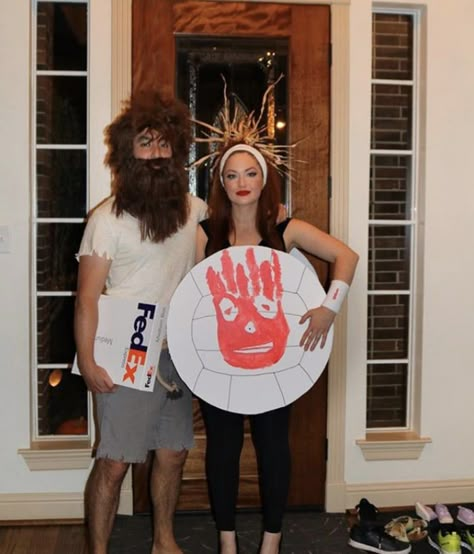 These funny couples costumes will help get your creative wheels turning. Mostly because we just did most of the work! Now you just have to decide on one. #halloween #couplescostume #costume #halloweencostumes Castaway Costume, Clever Couple Costumes, Clever Couples Halloween Costumes, Funny Couples Costumes, Badass Halloween Costumes, Couples Costumes Creative, Couples Costume Ideas, Funny Couple Costumes, Halloween Costumes Diy Couples