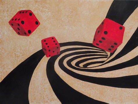 "Dice Game" by Julie-Anne Gatehouse. Paintings for Sale. Bluethumb - Online Art Gallery Casino Painting Art, Gambling Art Painting, Board Game Artwork, Dice Painting Canvas, Poker Painting Ideas, Red Dice Aesthetic, Dice Drawing Art, Vintage Casino Aesthetic, Gambling Painting