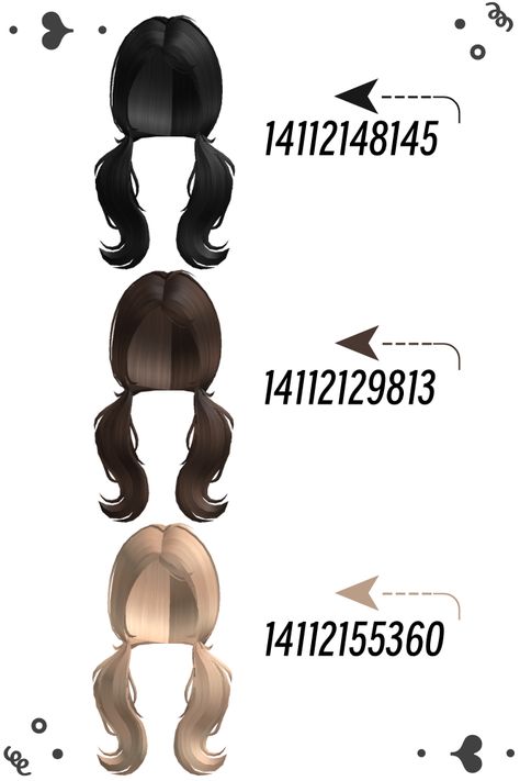 ˚₊· ͟͟͞͞➳❥ low Y2k pigtails Blonde Pigtails Roblox Code, Bloxburg Pigtail Hair Codes, Berry Avenue Pigtails Code, Y2k Pigtails, Codes For Hair, Black Hair Codes, Roblox Codes For Hair, Black Hair Id Roblox, Roblox Y2k