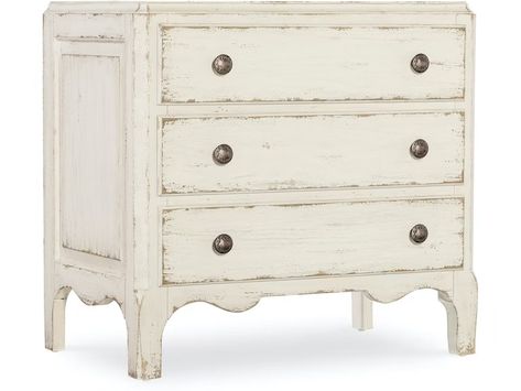 White Antique Dresser, Hooker Furniture Bedroom, Three Drawer Nightstand, Gaming Furniture, 3 Drawer Nightstand, Wood Nightstand, Hooker Furniture, Furniture Finishes, Furniture Bedroom