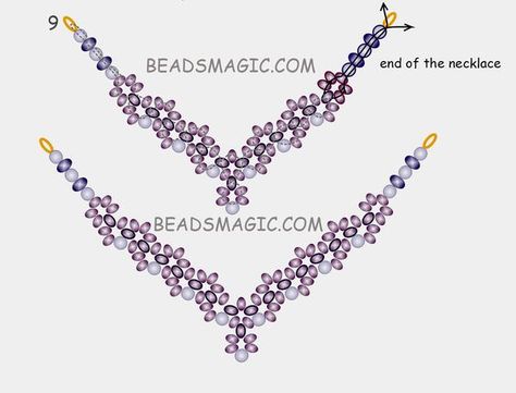 Free pattern for beaded necklace Evita U need pearls  6-8 mm rondelle beads 3x 4 Diy Necklace Patterns, Beaded Necklace Patterns, Beading Jewelery, Beaded Jewlery, Beaded Jewelry Tutorials, Necklace Patterns, Beaded Jewelry Designs, Beaded Bracelet Patterns, Beaded Jewelry Patterns