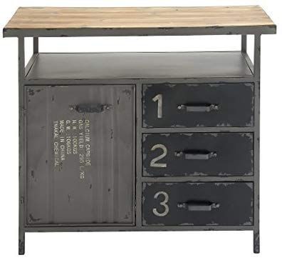 Amazon.com: Deco 79 Industrial Repurposed Metal Utility Cabinet with Storage & Wood Tabletop, Industrial Furniture Storage Cabinet, Wood & Metal Cabinet | 36” x 32”: Home & Kitchen Utility Cabinet, Industrial Storage Cabinets, Industrial Cabinet, Utility Cabinets, Large Storage Cabinets, Paint Storage, Industrial Storage, Large Cabinet, Metal Cabinet