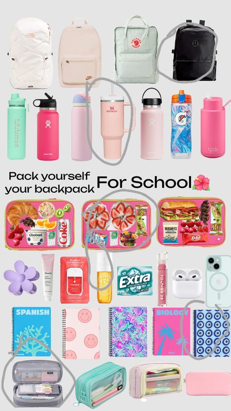 ☆☆☆ Preppy Stationary, Locker Essentials, Middle School Supplies, School Emergency Kit, School Backpack Essentials, Preppy School Supplies, Middle School Life, School Preparation, High School Backpack