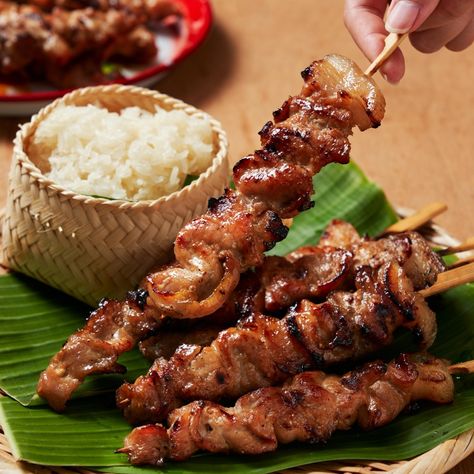 Barbecue Recipe, Marion Grasby, Pork Skewers, Marion's Kitchen, Cambodian Food, Laos Food, Asian Pork, Thai Cooking, Barbecue Pork