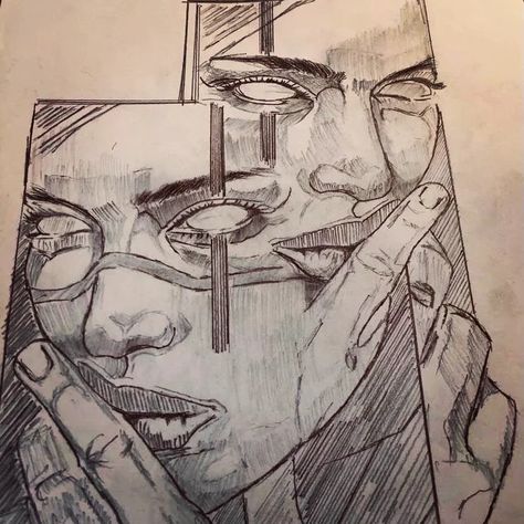 Two face in one drawing Split Face Drawing, Half Face Drawing, Male Face Drawing, Monster Sketch, Sketch Images, Human Pictures, Pencil Sketch Images, Easy Love Drawings, Final Fantasy Artwork