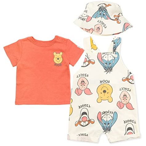 Piglet Eeyore, Tigger Winnie The Pooh, Newborn Baby Boys, Jump Around, 3 Piece Outfit, Short Overalls, French Terry Shorts, Terry Shorts, Pooh Bear