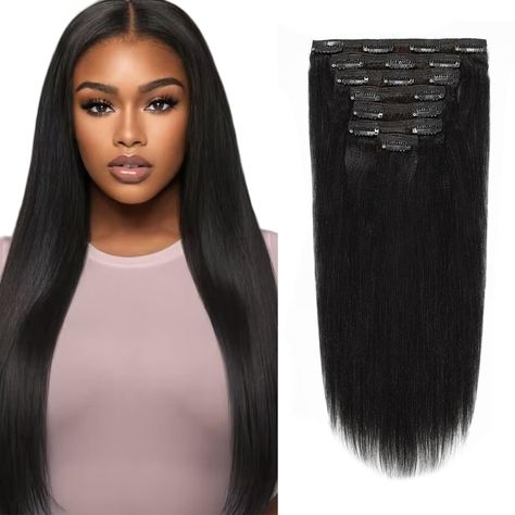 Straight Clip Ins, Hair Clip In Extensions, Yaki Hair, Hair Extensions Clip, Extensions Clip In, Curly Clip Ins, Straight Hair Extensions, Natural Black Women, Twist Out