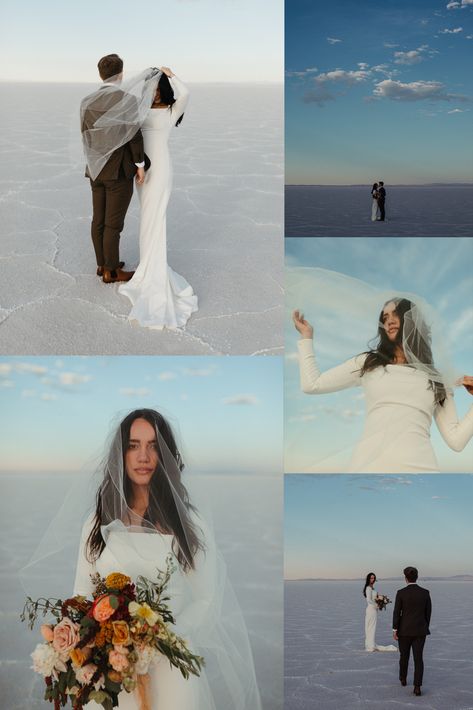 Salt Flats Wedding Reception, Salt Flat Wedding, Salt Flat Photoshoot, Salt Flats Elopement, Salt Flats Utah Wedding, Salt Flats Engagement Photos, Bonneville Salt Flats Wedding, Salt Flat Wedding Pictures, Elopement Pics