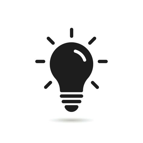 Light bulb icon with rays vector. Lamp icon logo. Bulb light vector icon. Idea symbol. Electric lamp, light, innovation, solution, creative thinking Light Bulb Symbol, Idea Bulb, Lamp Icon, Bulb Logo, Light Bulb Logo, Light Bulb Icon, Electric Lamp, Electric Bulb, Bulb Light