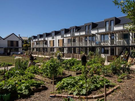 In 2013 the Urban Co-housing Otepoti was formed, and over a six-year period, the group developed and refined their ideas and requirements into an economically viable, energy efficient co-housing development project. The group now known as Toiora High Street CoHousing Community purchased a 5,000 sqm site that was the former High Street Primary School and in November 2018, eHaus Otago commenced construction. The project is New Zealand’s first certified passive house co-housing development.There ar Medium Density Housing, Green Urbanism, Social Housing Architecture, Pocket Neighborhood, Housing Architecture, Co Housing, Collective Housing, Housing Development, Passive House