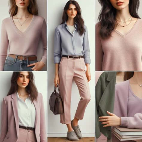 Soft Summer Office Outfit, Styling Colors, Soft Summer Fashion, Summer Business Outfits, Muted Summer, Euro Fashion, Summer Business Casual, Soft Summer Palette, Soft Summer Color Palette