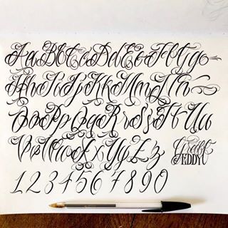 Cursive Tattoo Letters, Cursive Numbers, Fancy Cursive Fonts, Calligraphy Tattoo Fonts, Fancy Cursive, Tattoo Script Fonts, Letter Fonts, Tattoo Fonts Cursive, Lettering Styles Alphabet