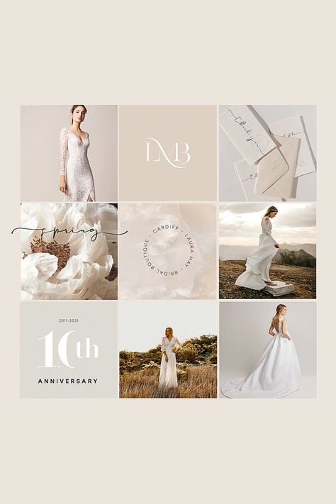 Aesthetic Gown, Media Branding Design, Boutique Social Media, Graphic Designer Studio, Bridal Logo, Wedding Dress Brands, Social Media Branding Design, Wedding Social, Social Dresses