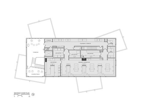 Duke University Marine Laboratory, Dr. Orrin H. Pilkey Research Laboratory / Gluck+ | ArchDaily University Architecture Plan, Laboratory Architecture Plan, Laboratory Architecture, Marine Laboratory, Section Drawing Architecture, Labs Plan, Microbiology Lab, Laboratory Design, Hospital Architecture