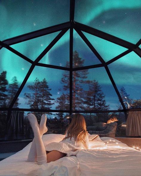 Glass igloo hotel in Finland Glass Igloo Hotel, Kakslauttanen Arctic Resort, Finland Travel, Lapland Finland, Nature Architecture, Dream Travel Destinations, The Aurora, Art Station, Beautiful Places To Travel