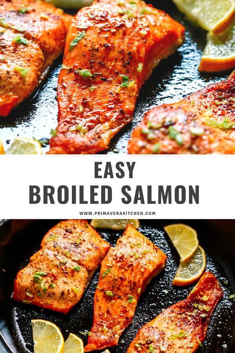 Crispy Salmon Recipe, Broiled Salmon Recipes, Salmon Recipes Oven, Oven Salmon, Crispy Salmon, Paleo Meat Recipes, Broiled Salmon, Seafood Recipes Healthy, Salmon Dinner