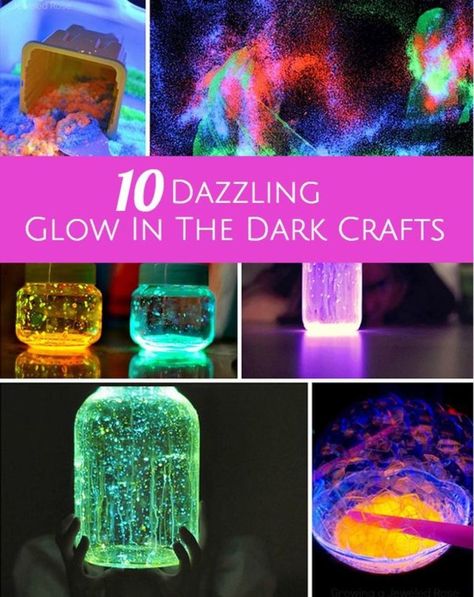 Bright, fun and sensory glow in the dark crafts for kids. Glow In The Dark Crafts, Dark Crafts, Glow Stick Jars, Diy Glow, Dark Party, Glow Stick, Glow Party, Neon Party, Diy Slime