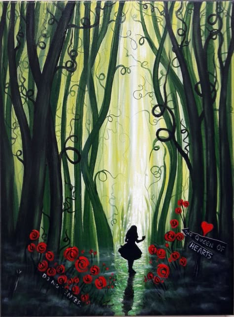 Alice In Wonderland Paintings, Alice In Wonderland Illustrations, Disney Paintings, The Queen Of Hearts, Alice Liddell, Alice And Wonderland Quotes, Wonderland Quotes, Canvas Painting Designs, Alice In Wonderland Party