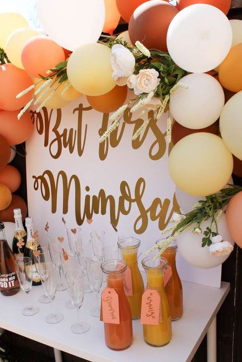 But first, mimosas Bridal/Wedding Shower Party Ideas Catch My Party  #party#idea3mimosas#bridal#wedding Wedding Shower Brunch Decorations, Wedding Shower Brunch, Wedding Shower Party, Cozy Wedding, Bridal Shower Inspo, Bridal Shower Planning, 38 Super, Bridal Shower Inspiration, Bridal Bachelorette Party