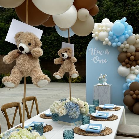 Beary First Birthday Party Bear 1st Birthday Party, Bear Themed Birthday Party, Beary First Birthday Boy, Beary First Birthday, Teddy Bear Theme, 1st Birthday Photoshoot, Boy Decor, Background Decoration, Surprise Party