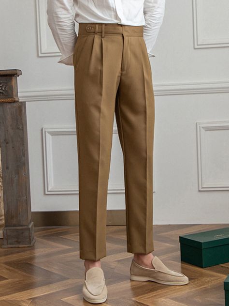 Men's Dress Pants Trousers Suit Pants Gurkha Pants Pleated High Rise Plain Comfort Breathable Outdoor Daily Going out Vintage Elegant Black Khaki 2023 - US $28.99 Gurkha Pants, Mens Summer Pants, Man Suits, Suits Korean, Pants Pocket, Graduation Outfits, Suit Pant, Dress Up Outfits, Mens Dress Pants