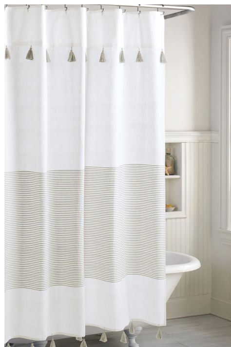 Shower Curtain With Valance, Trendy Shower Curtain, Stripe Shower Curtain, Bohemian Shower Curtain, Rose Shower Curtain, Modern Shower Curtains, Cotton Shower Curtain, Striped Shower Curtains, White Shower