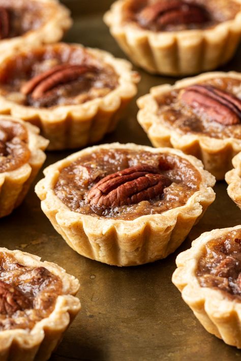 Mini vegan pecan pies - Lazy Cat Kitchen Pecan Pie Tarts, Vegan Pecan Pie, Lazy Cat Kitchen, Vegan Pecan, Pecan Pies, Mini Pecan Pies, Gluten Free Pastry, Cat Kitchen, Bakewell Tart